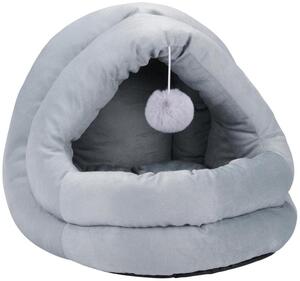 PET COMFORT Krevet za mačke sa visećom lopticom Sivi 42 × 40 × 38 cm