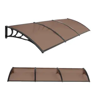 Nadstrešnica Aluminijumska 300x120cm Crna Bronza 5mm