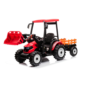 Traktor sa prikolicom i utovarivačem crveni  premium oprema 24v7a 12941