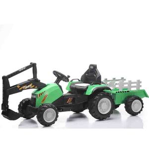 Traktor sa prikolicom i kašikom zeleni 13702