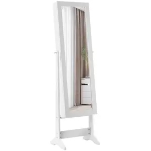 Samostojeći ormar saogledalom za nakit 144cm Beli