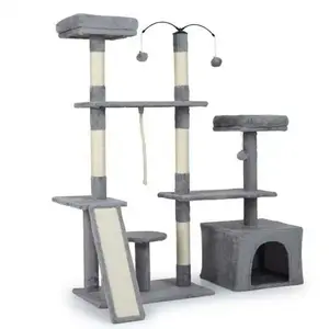 Maca Lounge grebalica i penjalica za mačke 136cm Siva