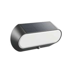 Ovalna solarna zidna lampa sa senzorom pokreta, 5w, 500lm, 4000k, crna 145-20826