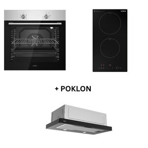 VIVAX HOME ugradna rerna BO-806BFM X + VIVAX HOME ugradna indukcijska ploča BH-02MIN + POKLON VIVAX HOME kuhinjski aspirator CHO-60PT100T B