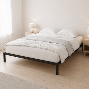 ModernHome Krevet sa metalnim ramom 190 × 200 cm sa podnicom, crni – GIC-BF02