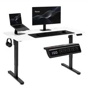 ModernHome Električni radni sto 140 × 60 cm sa podesivom visinom 72–118 cm, bela radna ploča – JSD-C5-1-5