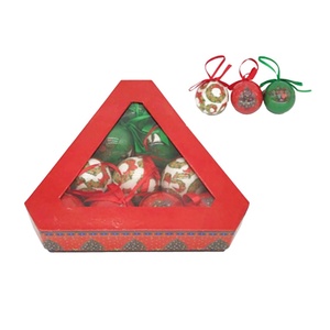 Božićne kuglice 4.5 cm, 10 kom/pak, crvene-zelene-bele