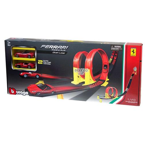 BURAGO FERRARI DUAL LOOP PLAYSET 1:43