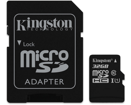 KINGSTONUHS-I MicroSDHC 32GB 80R class 10 SDCS/32GB + adapte
