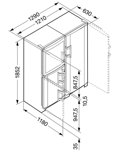 LIEBHERR side by side frižider SBSes7165