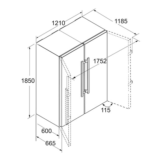 LIEBHERR side by side frižider SBSes8663