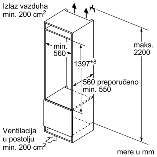 Bosch ugradni frižider KIR51AF30