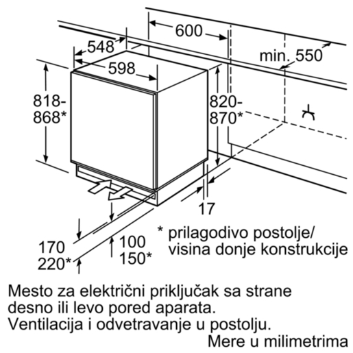 Bosch ugradni zamrzivač GUD15A55