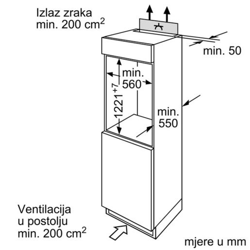Bosch ugradni frižider KIR24V21FF