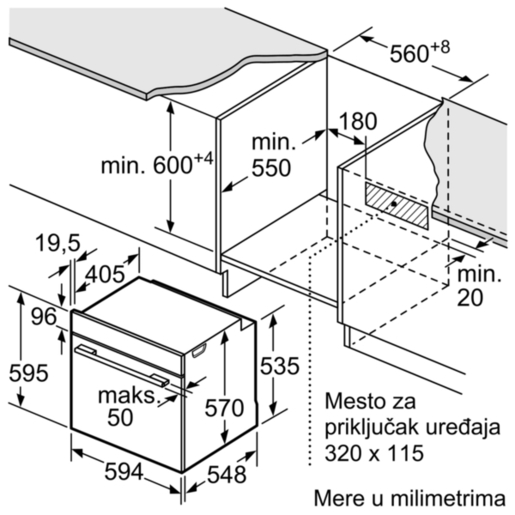 Bosch ugradna rerna HBG5780B0 sa pirolizom