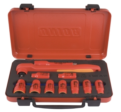 UNIOR Ključevi nasadni izolovani, prihvat 1/2'', u metalnoj kutiji 612678