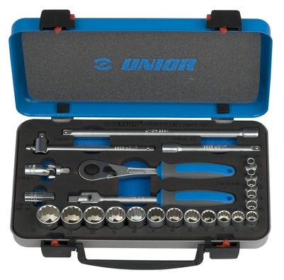 UNIOR Ključevi nasadni, prihvat 3/4'', u metalnoj kutiji 617117