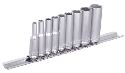 UNIOR Ključevi nasadni dugi, prihvat 1/4'', na držaču 622629