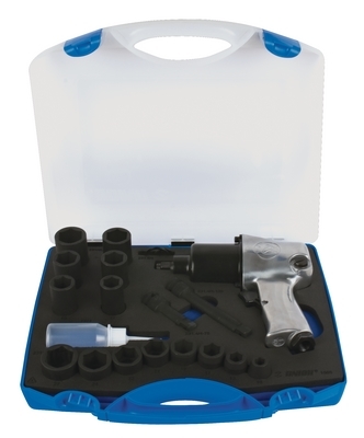 UNIOR Odvrtač pneumatski 1/2'' sa nasadnim ključevima, u metalnoj kutiji 615516