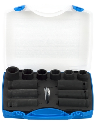 UNIOR Ključevi nasadni IMPACT, prihvat 1/2'', u metalnoj kutiji 612508