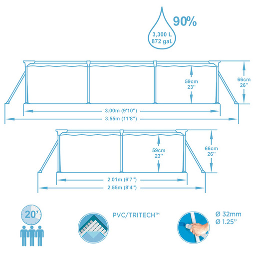 Bestway Steel Pro 56411 porodični bazen 300x201x66 cm