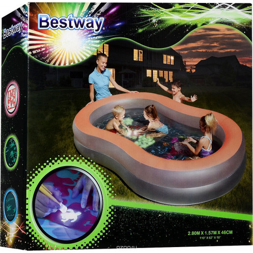 Bestway bazen Doodle Glow sa reflektujućim crtežima 280x157x46 cm