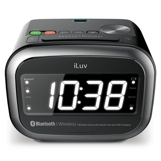iLuv MORCAL2VEBK iLuv BT Radio Alarm, Clock, HF, AUX-In  (1.
