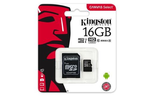 MICRO SD 16GB KINGSTON + SD adapter SDCS/16GB