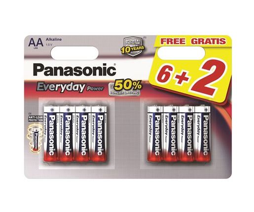 PANASONIC baterije LR6EPS/8BW -AA 8kom Alkaline Everyday Power