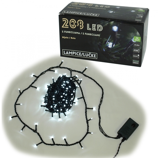 208L LED Lampica, bele, 8 funk