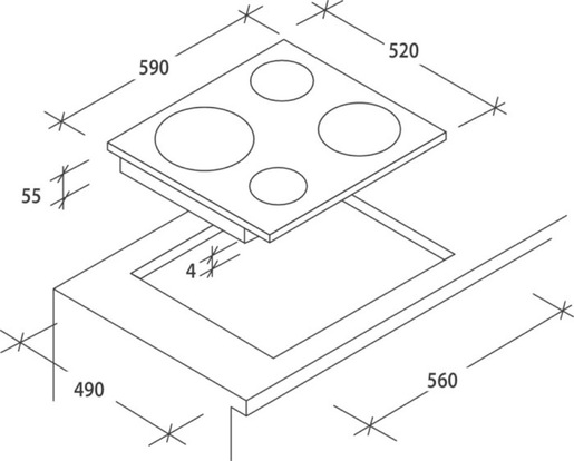 Candy ugradna ploča CH 64 CCB