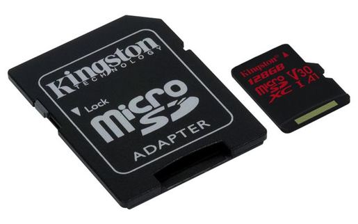 MICRO SD. 128GB KINGSTON + SD adapter SDCR/128GB