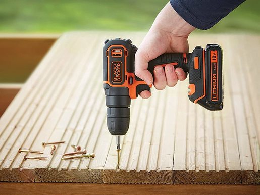 Black+Decker BDCDC18K akumulatorska bušilica - odvijač (1 baterija, punjač, kofer)