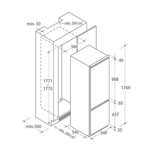 Candy ugradni frižider CKBBS 172F
