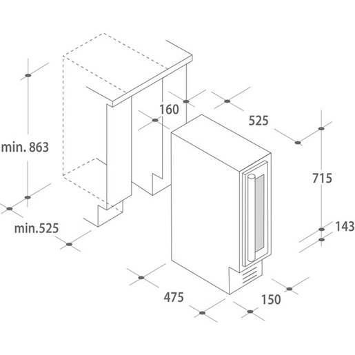 Candy ugradna vinska vetrina CCVB 15