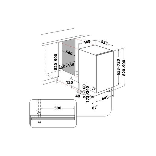 Whirlpool mašina za pranje sudova WSIC 3M27 C