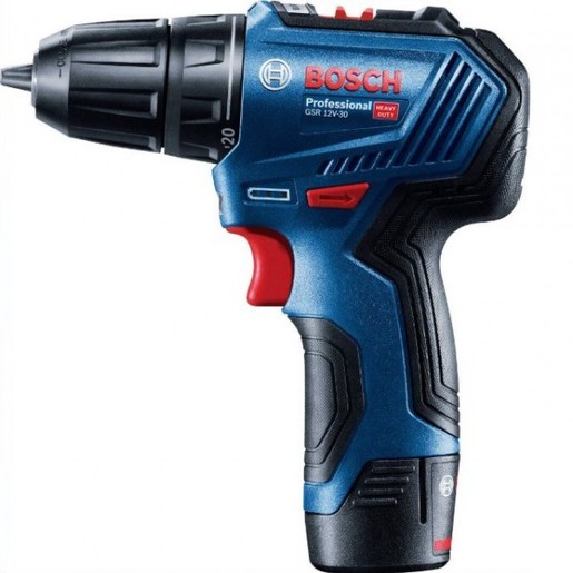 Bosch Professional GSR 12V-30 akumulatorska bušilica/odvrtač (2x 2,0 Ah, GAL 12V-40, kofer) 06019G9000