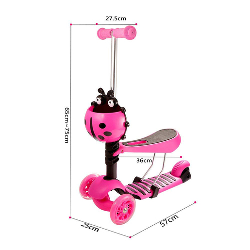 Dečiji trotinet "Bubamara", model 652 roze