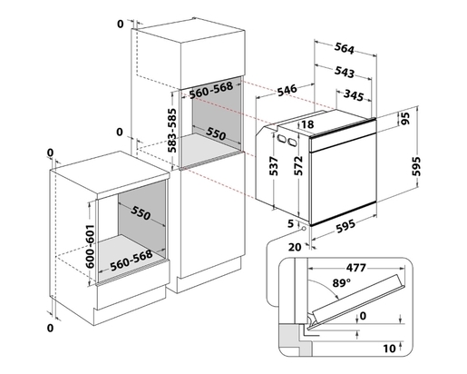 WHIRLPOOL AKZM 8480 NB ugradna rerna