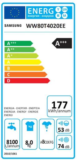 Samsung inverter mašina za pranje veša WW80T4020EE1LE
