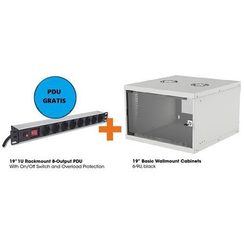 Intellinet 19''Wallmount Cabinet 6U/400mm+8-Output PDU