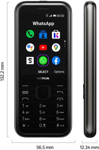 Nokia 8000 4G DS Black, mobilni telefon