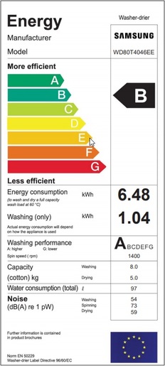 Samsung inverter mašina za pranje i sušenje veša WD80T4046EE/LE