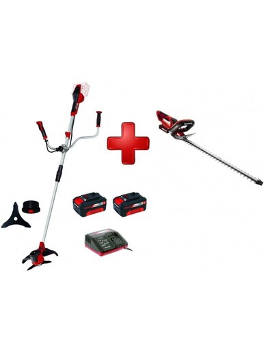 Einhell AGILLO akumulatorski trimer + GE-CH 1855/1 Li-Solo akumulatorske makaze za žbunje (2x3.0Ah)