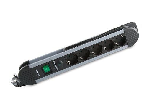 S-link Swapp SPGKS05 produžni kabl sa prekidačem i prenaponskom zaštitom, 1.5m, crni