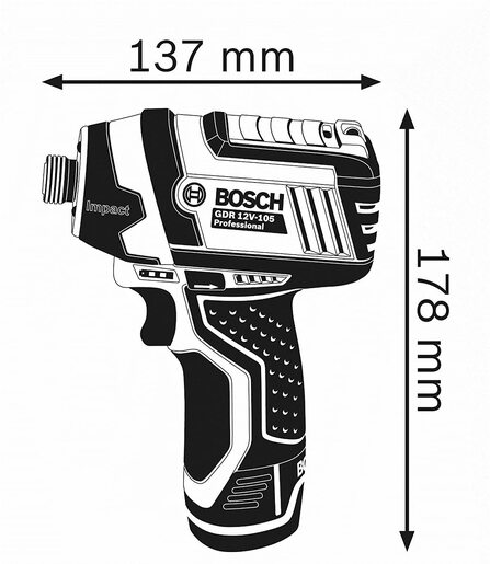 Bosch Professional GDR 12V-105 akumulatorski udarni odvrtač (bez baterije i punjača) 06019A6901