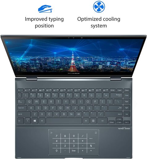 Asus ZenBook Flip 13 UX 363JA-WB502T  2u1  13.3 FHD IPS Touch 300nits 100%sRGB Intel Core i5-1035G4 1.1GHz,8GB RAM,512 GB SDD PCIe NVMe,Intel Irish Plus Graphics,Windows 10 Home,laptop 