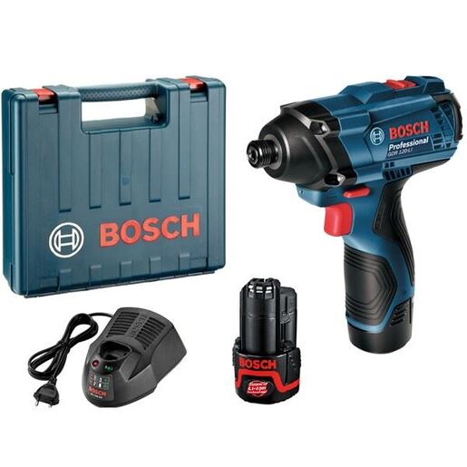 Bosch Professional GSR 120-Li aku bušilica + GDR 120-Li udarni odvrtač set alata (2x2.0 Ah, punjač, kofer) 06019G8023
