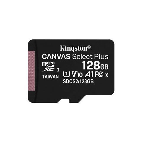 Memorijska kartica Kingston Canvas Select Plus, microSDXC, 128GB, R100/W10 MB/s, U1 (SDCS2/128GBSP)