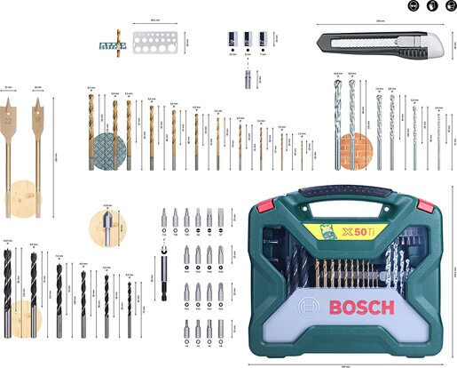 Bosch 50-delni X-Line Titanium set 2607019327
